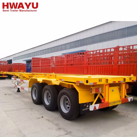 Easy to Carry Luggage Flatbed Trailers for Sale Flat Deck Semi-Trailer Low Flat Bed Full Trailer