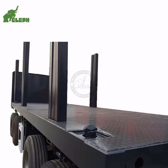Drawbar 1+2axle Container Transport Wagon Wood Limber Log Full Flatbed Chassis Semi Trailer