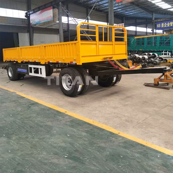 20FT and 40FT Full Trailer with Drawbar/40ton Flatbed Dolly Drawbar Full Trailer