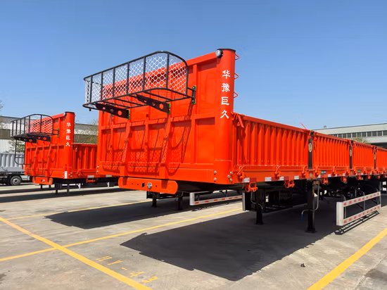 3 Axles 60tons Side Self Tipper/Dump Semi Trailer Cargo Truck