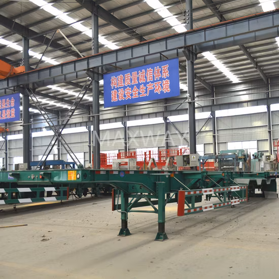 3 Axle 50t Container Chassis 40FT Flatbed Gooseneck Flatbed Semi Trailer for Sale