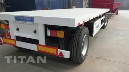 2 Axles 40FT 40-60 Tons Full Flatbed Container Transport Trailer