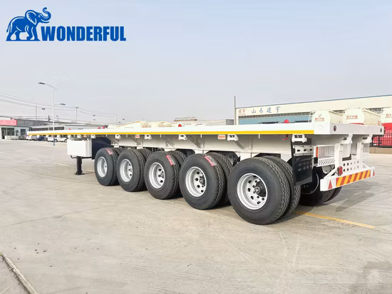 20FT 30tons Turntable Trailer Draw Bar Low Bed Flatbed Container Full Trailer